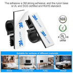 XHF 100pcs Adhesive Cable Wire Clips Black, Outdoor Cable Management Wire Organizer Cord Holder for Under Desk, Car, Wall, TV PC Ethernet Cable