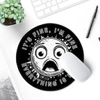 ITNRSIIET Round Mouse Pad with Stitched Edge Premium-Textured Waterproof Non-Slip Rubber Base Desktop Protection Mat Diameter 8.7 inches, Surprised