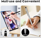 15 Pack Stylus Pens for Touch Screens Stylus Pen Compatible with Phone Tablets Kindle and Black Ink Ballpoint Pens-2 in 1 Stylists pens for Touch Screens (Silver)