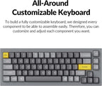 Keychron Q2 Wired Custom Mechanical Keyboard, QMK/VIA Programmable Macro, Full Aluminum, Hot-Swappable Gateron G Pro Red Switch, 65% Layout Double Gasket Compatible with Mac and Windows - Grey