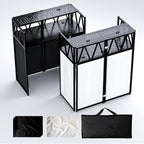 DJ Table Stand Portable booth, Foldable DJ Stand Booth, Heavy-Duty Adjustable Height DJ Facade Booth, Easy to Assemble, Stylish, Convenient to Store and Transpor