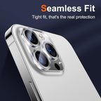 UniqueMe [ 3 Pack] Compatible with iPhone 12 Pro Max 6.7" Camera Lens Protector Tempered Glass,[Case Friendly][New version][Scratch-Resistant][Easy Installation] -Silver