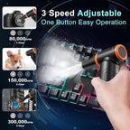 Compressed Air Duster, 300,000RPM Powerful Electric Air Duster, No Canned Air Duster-Replace Compressed Air, 3 Gear Adjustable High-Speed Air Blower for Office, Home,Car, Computer, Keyboard