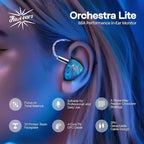 Linsoul Kiwi Ears Orchestra Lite Performance Custom 8BA in-Ear Monitor IEM with Detachable 4-core 7N Oxygen-Free Copper OFC Cable, Handcrafts Faceplate for Audiophile Studio Musician (Blue)