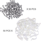 Hicarer 50 Pack R-Type Cable Clip Wire Clamp, Nylon Screw Mounting Cord Fastener Clips with 50 Pack Screws for Wire Management (White, 1 Inch)