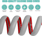 Floor Cord Cover Self Adhesive Cord Hider,3.3FT Cable Management, Extension Strip Protector for Wires, Prevent Cable Trips for Offices, Gyms, Exhibitions Cavity:0.47"(W) x 0.35"(H) Gray