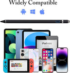 Stylus Pens Compatible for iOS&Android Touch Screens, iPad Pencil with Dual Touch Function, Fine Point Rechargeable Stylus Pen for iPad/iPad Air/Mini/Pro/Android/iPhone/Cellphone/Tablet Pen - Black