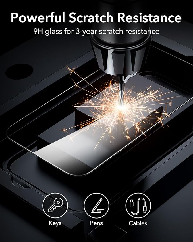 ESR 3 Pack for iPhone 16 Pro Screen Protector, [9H Hardness] [Military Grade Shatterproof] Tempered Glass Film with Flawless Fit Tray, HD Clear, Scratch Resistant