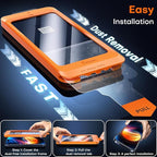 TOCOL for iPhone 15 Pro Screen Protector 9H Hardness Military Grade Shatterproof HD Tempered Glass Full Coverage Easy Installation Case Friendly 2 Pack