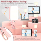 60 LED Portable Selfie Light Video Conference Lighting with Clip & Camera Tripod Adapter Rechargeable 2200mAh CRI 97+, 9 Light Modes for Phone iPhone Webcam Laptop Photo Makeup
