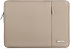 MOSISO Laptop Case 13.3 inch, 13-13.3 inch Laptop Sleeve Compatible with MacBook Air/Pro 13 / Pro 14, HP Dell ASUS Lenovo Notebook, Polyester Vertical Computer Sleeve Bag with Pocket, Taupe Brown