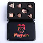 Purple & Red DND Metal Dice, 7PCS Aluminum Dice Set with Gift Case for Dungeons and Dragons, RPG, MTG, Pathfinder