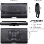 Phone Holster for Samsung Galaxy S25 S24 S23 S22 S21 Ultra S20 FE S10 S9+ S8+ Note 20 A12 A32 A52 A02S A11 A21 A51 PU Leather Cell Phone Pouch with Belt Clip Loop Card Holder,Black