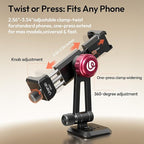 ULANZI MA51 Metal Phone Tripod Mount, Phone Clamp with Arca UKA Base, Cold Shoe, Arri Locating Holes, 360° Swivel 180° Tilt, Cell Phone Holder Compatible with iPhone 17 16 15 14 Samsung Cell Phone