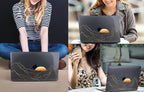 CISSOOK Compatible with MacBook Air 13 Inch M1 Case 2022 2021-2018 Release A2337 A2179 A1932, Crystal Black Plastic Hard Shell Case Cover for MacBook Air 13" with Touch ID, Sun & Mountain