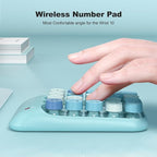 MOFII Wireless Number Pads - Blue Numeric Keypad 18 Keys USB 2.4G Round Keycap Colorful Extensions Keypads, Financial Accounting Portable Numpad 10 Key for Laptop/PC/Notebook/Surface Pro