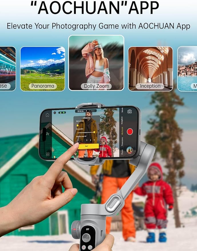 Gimbal Stabilizer for Smartphone, 3-Axis Portable iPhone Gimbal w/OLED Display for iPhone/Andriod, Phone Gimbal with Face/Object Tracking for Tiktok YouTube Vlog-Smart X Pro Gray