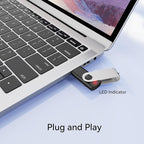 JUANWE 64GB USB Flash Drives 5 Packs, USB 2.0Thumb Drives Foldable 360°Swivel Memory USB Stick with Lanyard Hole, Jump Drive Pen Drive Zip Drive Portable Flashdrive for PC, Mutipack Black