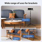 Projector Stand Tripod, Laptop Tripod Stand, Foldable Portable Projector Floor Mount, Height Adjustable from 17.7" to 45.2", with Folding Plate, Capacity 22lb, for Outdoor Movies, Home, Office