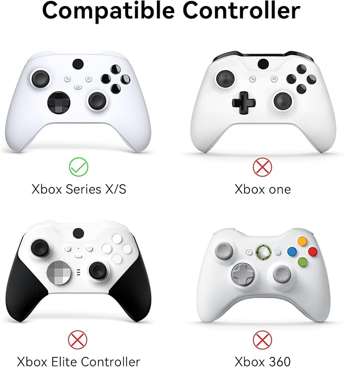 GeekShare Cat Paw Controller Skin Grips Set Anti-Slip Silicone Protective Cover Skin Case Compatible with Xbox Series X Controller with 2 Thumb Grip Caps and 1 Sticker (White)