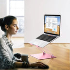 BESIGN LS10 Aluminum Laptop Stand, Ergonomic Adjustable Notebook Stand, Computer Holder Compatible with Air, Pro, Dell, HP, Lenovo More 10-14" Laptops, Pink