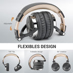 OneOdio Wired Over Ear Headphones Studio Monitor & Mixing DJ Stereo Headsets with 50mm Neodymium Drivers and 1/4 to 3.5mm Jack for AMP Computer Recording Podcast Keyboard Guitar Laptop - Grey