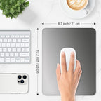 ITNRSIIET Mouse Pad Non-Slip Rubber Base Smooth Surface Stitched Edges Waterproof Durable Compatible with All Mice for Office & Gaming, Desk Accessory, 10.2x8.3x0.12 inch, Ash Gradient