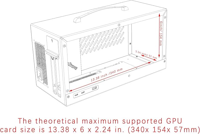 Compact eGPU Enclosure Compatible with Thunderbolt 3/4 USB4 40Gbps External GPU Dock Station with 600W PSU, Full Aluminum Chassis, NVIDIA/AMD PCIe Support, PD 85W Charging Support, Daisy Chain