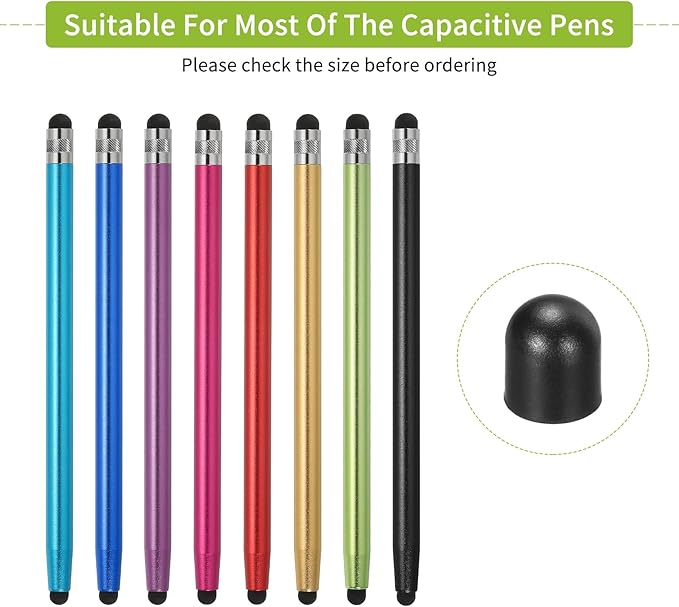 MECCANIXITY 40Pcs Replacement Stylus Pen Tips 6mm Conductive Capacitive Touch Screen Pens Tips Silicone Rubber, Black