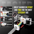 AMPCOM CAT6A UTP RJ45 Keystone Jack 50u Gold Plating Reusable Ethernet Wall Jack with Adjustable Ratchet Lock (No Tool and Zip Tie Required) - Black (12-Pack)
