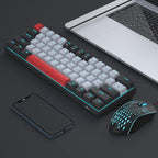Gaming Keyboard and Mouse Combo, 60% Compact Mechanical Keyboard with Blue LED Backlit, PC Gaming Keyboards and Mouse,Detachable Type C to A Cable Wired Keyboards for PC/Laptop
