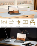 YSAGi Leather Desk Pad Protector, Office Desk Mat, Large Mouse Pad, Non-Slip PU Leather Desk Blotter, Laptop Desk Pad, Waterproof Desk Writing Pad for Office and Home (Silver, 35.4" x 17")