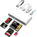 9-in-1 Memory Card Reader Universal Card Reader for iPhone/iPad, CF/SD/MicroSD/MS/XD Card Reader & USB OTG Adapter with USB/USB-C/Lightening Connector for iPhone 16/iPad Pro/Samsung Galaxy/MacBook etc