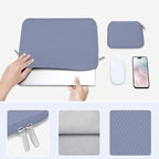 MOSISO Laptop Case 14 inch, 14 inch Laptop Sleeve Bag Compatible with HP Lenovo Dell ASUS Acer, HP Stream, Dell Latitude, Lenovo IdeaPad, Neoprene Computer Sleeve Bag with Small Case, Lavender Gray
