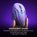 Turtle Beach Kone II Air – Wireless Ergonomic RGB Gaming Mouse, 350-Hr Battery, 26K DPI Optical Sensor, 100M Click Optical Switches, 21 Customizable Inputs, 4D Free-Spin Scroll Wheel – Arctic White