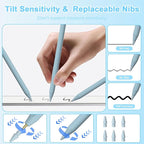 Pencil 2nd Generation for iPad 2018-2024 with Magnetic Wireless Charging Compatible with Apple iPad Pro 13”(M4)/12.9”/11”,iPad Air 6(M2)/5/4/3,iPad mini 7(A17 Pro)/6/5,iPad10/9/8/7/6 Blue