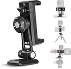 NEEWER Metal Phone Tripod Mount Adapter with Arca QR Base, Cold Shoe, 360° Swivel 180° Tilt, Phone Holder Compatible with iPhone 15 Pro Max Galaxy S24