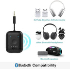 MEE audio Connect Air in-Flight Bluetooth Wireless Audio Transmitter Adapter for up to 2 AirPods/Other Headphones; Works with All 3.5mm Aux Jacks on Airplanes, Gym Equipment, TVs, & Gaming Consoles
