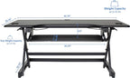 Rocelco 46" Large Height Adjustable Standing Desk Converter with Triple Monitor Mount BUNDLE - Quick Sit Stand Up Computer Workstation Riser - Retractable Keyboard Tray - Black (R DADRB-46-DM3)