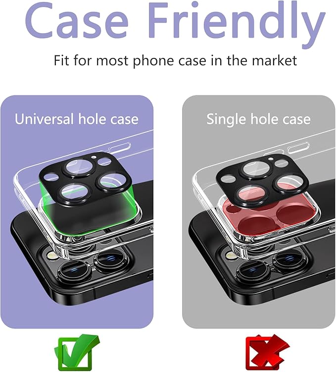 2 Pack Camera Lens Protector for iPhone 15 Pro/iPhone 15 Pro Max,[Not Easy to Breakn ] AR Tempered Glass Strong Adsorption Metal Camera Cover Screen-Inky blue