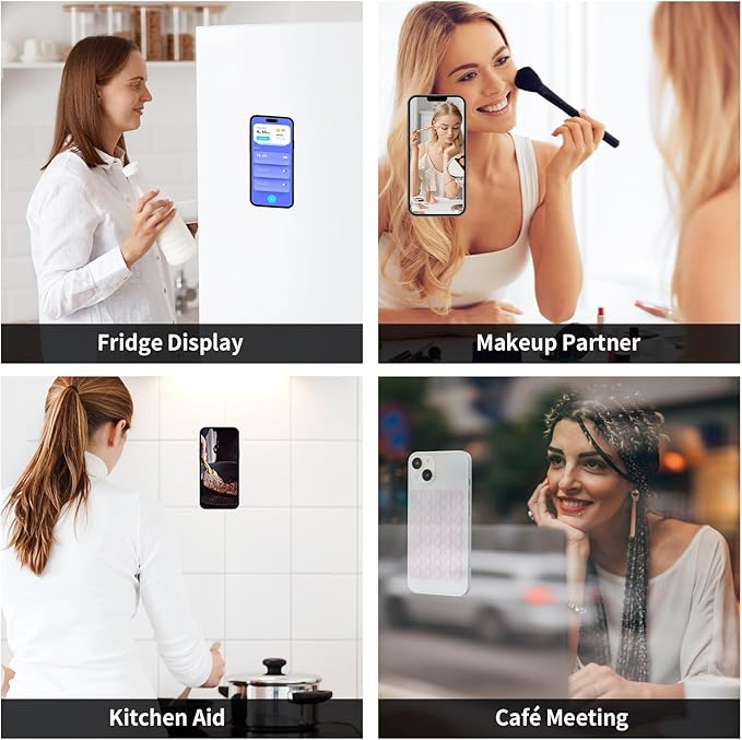 2 Pack Silicone Double-Sided Suction Grip – 40 Cups per Side, Strong Hold for iPhone, Galaxy, Pixel, Android – Hands-Free for Selfies & Videos (Clear)