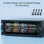 Cable Matters [UL Listed] 48 Port Patch Panel Rackmount or Wall Mount 19-Inch, 2U Cat6 Network Patch Panel for 10 Gigabit Ethernet, 110 or Krone Impact Tools Compatible