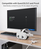Syntech Link Cable with Charging 16FT Compatible with Oculus/Meta Quest 3S/3 Accessories, Quest2/Pro, Pico4, Next-Gen VR Cable with USB 3.0 A to C Adapter for SteamVR, Charge & Link Simultaneously