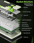 Redragon K734B Wireless Mechanical Keyboard,3-Modes Bluetooth Gasket Hot Swappable TKL RGB Custom Keyboard,Pre-lubed Switches, 81 Keys PBT Keycaps, South-Facing LEDs Socket