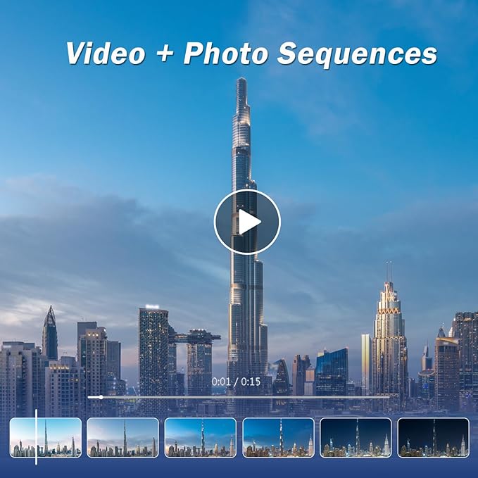 ATLI X10 4K Time Lapse Camera 30 FPS Video Wi-Fi App Control Ultra-Low Power Consumption 1/1.8” 8MP Sensor for Scenery Stars Plants Scientific Research Social Media Pre-Installed 128GB Card
