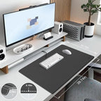 Desk Mat with Lip & Reinforced Stitched Edge|Non-Slip Waterproof PU Leather Desk Pad|Ergonomic Keyboard Mouse Pad with Edge Protector|for Office, Home, Study(28.74" x 16.73",Black)