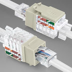Everest 45° Angled RJ45 Cat6A Keystone Jacks 50-Pack in Ivory - Slim Profile Female RJ45 Connectors - Cat 6A Keystone Jack - Compatible with 45° Angled Speed Termination Tool - 45Term (B0BL3GS7ZY)