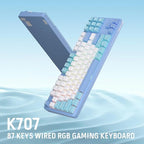 Redragon K707 80% Wired Gasket RGB Gaming Keyboard, 87 Keys TKL Mechanical Keyboard w/Hot-Swap Socket, Mixed Color Keycaps & 4-Layer Noise Dampening, Custom Linear Switch