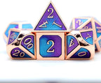 Haxtec Metal DND Dice Set D&D Gifts 7PCS Copper Blue Teal Purple Polyhedral RPG Dice D20 D12 D10 D8 D6 D4 Compatible with Dungeons and Dragons TTRPG Games-Mermaid