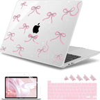 May Chen for MacBook Pro 13 inch Case 2022 2021 2020 Release A2338 M2 M1 A2289 A2251, Plastic Crystal Hard Shell Case Cover for MacBook Pro 13 inch Touch Bar Fits Touch ID, Star Bows